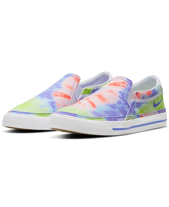 Nike Women's Court Legacy Tie-Dye Canvas Slip-On Casual from Finish Line - Macy's