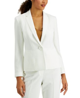 Kasper Women's 1 Button Panel Seamed Jacket W/ 2 Slit, White, 8 :  : Clothing, Shoes & Accessories