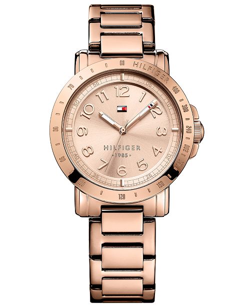 Tommy Hilfiger Women S Rose Gold Tone Stainless Steel Bracelet Watch 38mm 1781396 Reviews Watches Jewelry Watches Macy S