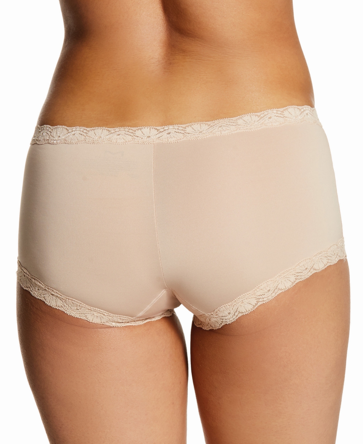 Maidenform Lace Trim Microfiber Boyshort Underwear  -(Nude 5)