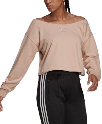 adidas - Women's Embellished Boat-Neck Sweatshirt