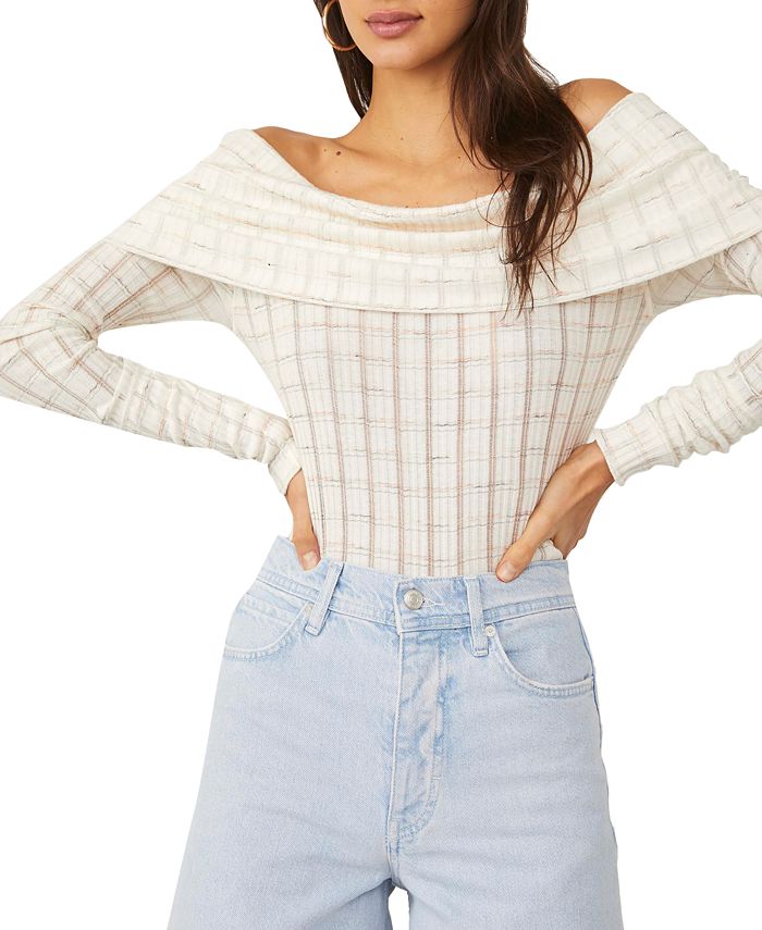 Snowbunny off the shoulder long sleeve tee sales