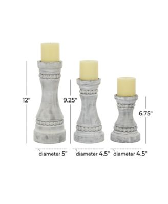 Wood Natural Candle Holder, Set of 3