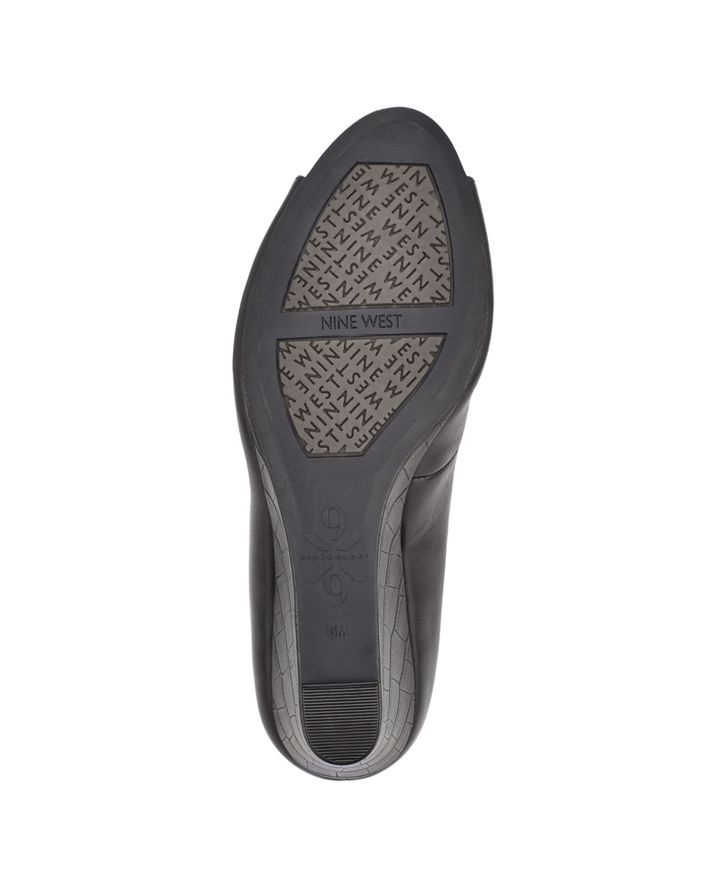 Женские босоножки на танкетке Nine West Cape 9x9 с открытым носком, цвет: Чёрный кожаный — фото 5