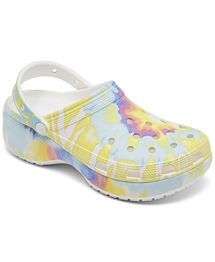 Crocs Women's Classic Platform Tie-Dye Graphic Clogs from Finish Line ...