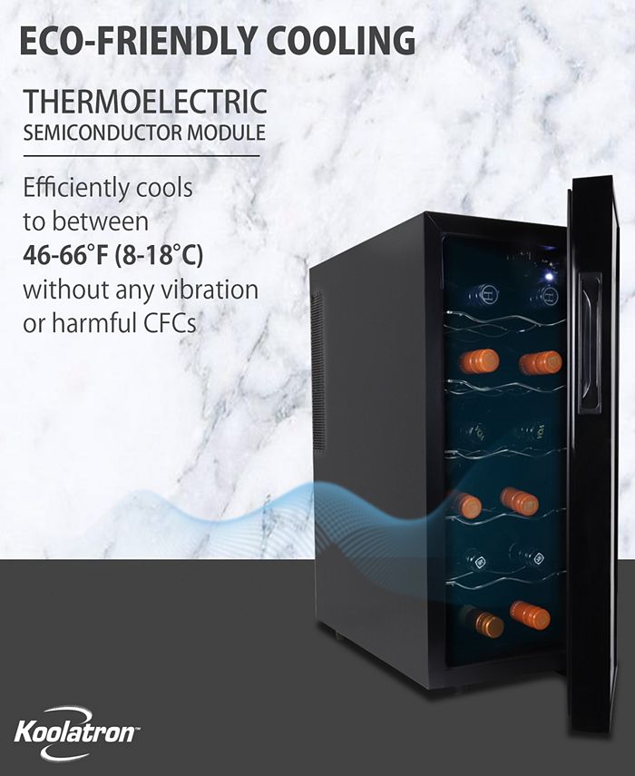 Koolatron Urban Series 12 Bottle Wine Cooler, Thermoelectric Wine Fridge, 1 cu. ft. Freestanding