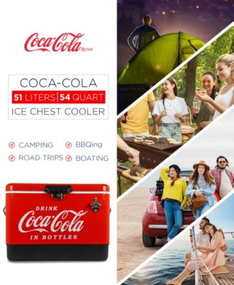 Koolatron Coca-Cola Ice Chest Beverage Cooler with Bottle Opener, 54 Quart