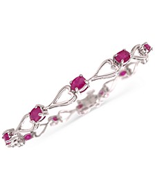 Ruby Heart Link Bracelet (6 ct. t.w..) in Sterling Silver (Also in Emerald, Sapphire & Tanzanite)
