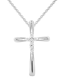 Diamond Cross 18" Cross Pendant Necklace (1/10 ct. t.w.) in Sterling Silver