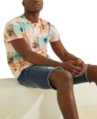 GUESS - Men's Eco Faded Palm Tree Graphic T-Shirt