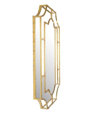 Art Deco Metal Framed Wall Mirror, Gold-Tone
