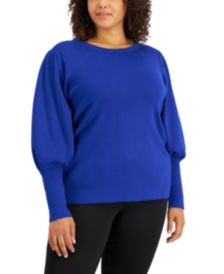 Plus Size Balloon-Sleeve Top