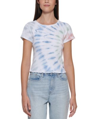 Calvin Klein Jeans Calvin Klein Tie-Dyed Waffle-Knit Top - Macy's