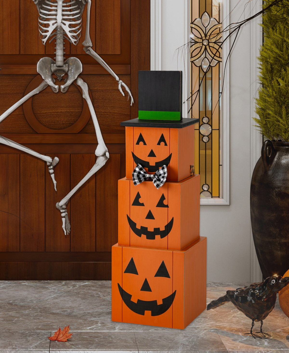 36" Double-Sided Wooden Porch Decor Halloween - Multi