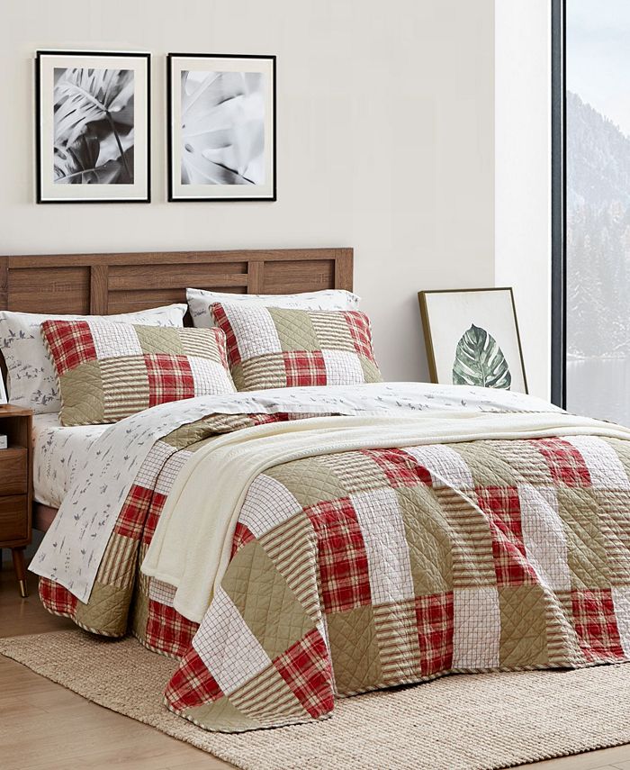 Eddie Bauer CLOSEOUT! Camano Island Plaid Red Reversible 2Piece Twin