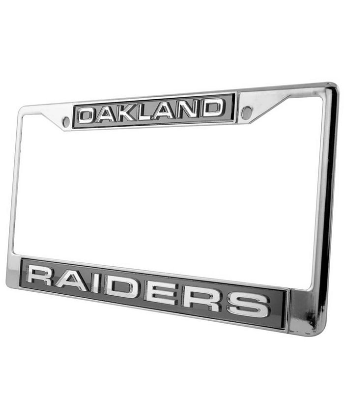 Oakland Raiders License Plate Frame Laser Cut Chrome Alternate
