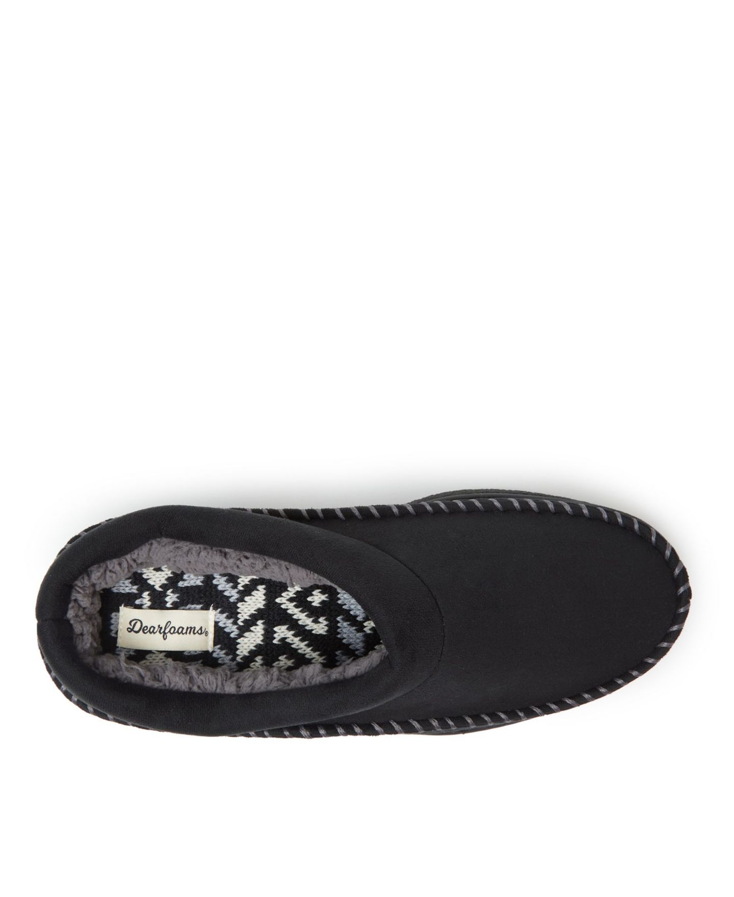 Мужские тапочки Dearfoams Thompson Moccasin Toe Clog House Shoe Slipper, цвет: Чёрный — фото 4