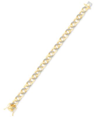 Diamond Curb Link Bracelet (1/2 ct. t.w.) in 14k Gold-Plated Sterling Silver