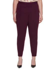 Plus Size Mid-Rise Elastic Waist Pants