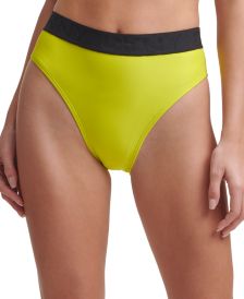 Logo High-Waist Bikini Bottoms