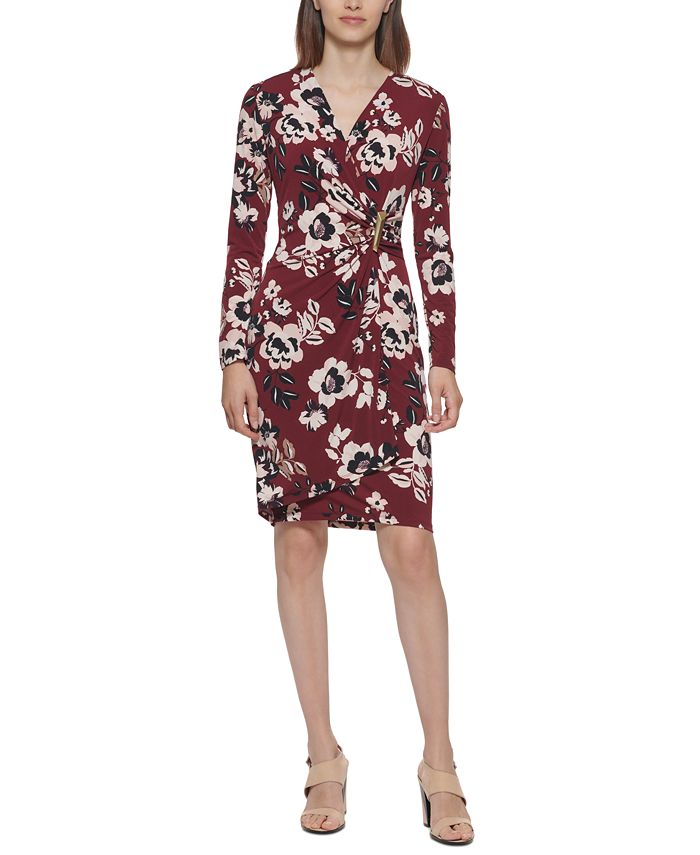 Calvin Klein Floral-Print Sheath Dress & Reviews - Dresses - Women - Macy's