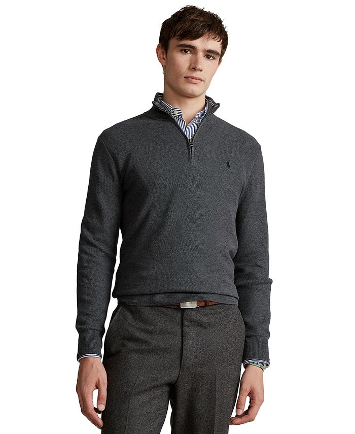 Polo Ralph Lauren Men's Cotton Quarter-Zip Sweater & Reviews - Sweaters ...