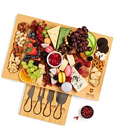 Unique Cheese Board Charcuterie Platter and Serving Tray, Set of 4 Piece