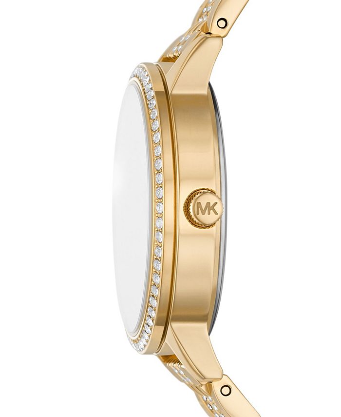 Michael Kors Women's Melissa Gold-Tone Stainless Steel Bracelet Watch ...