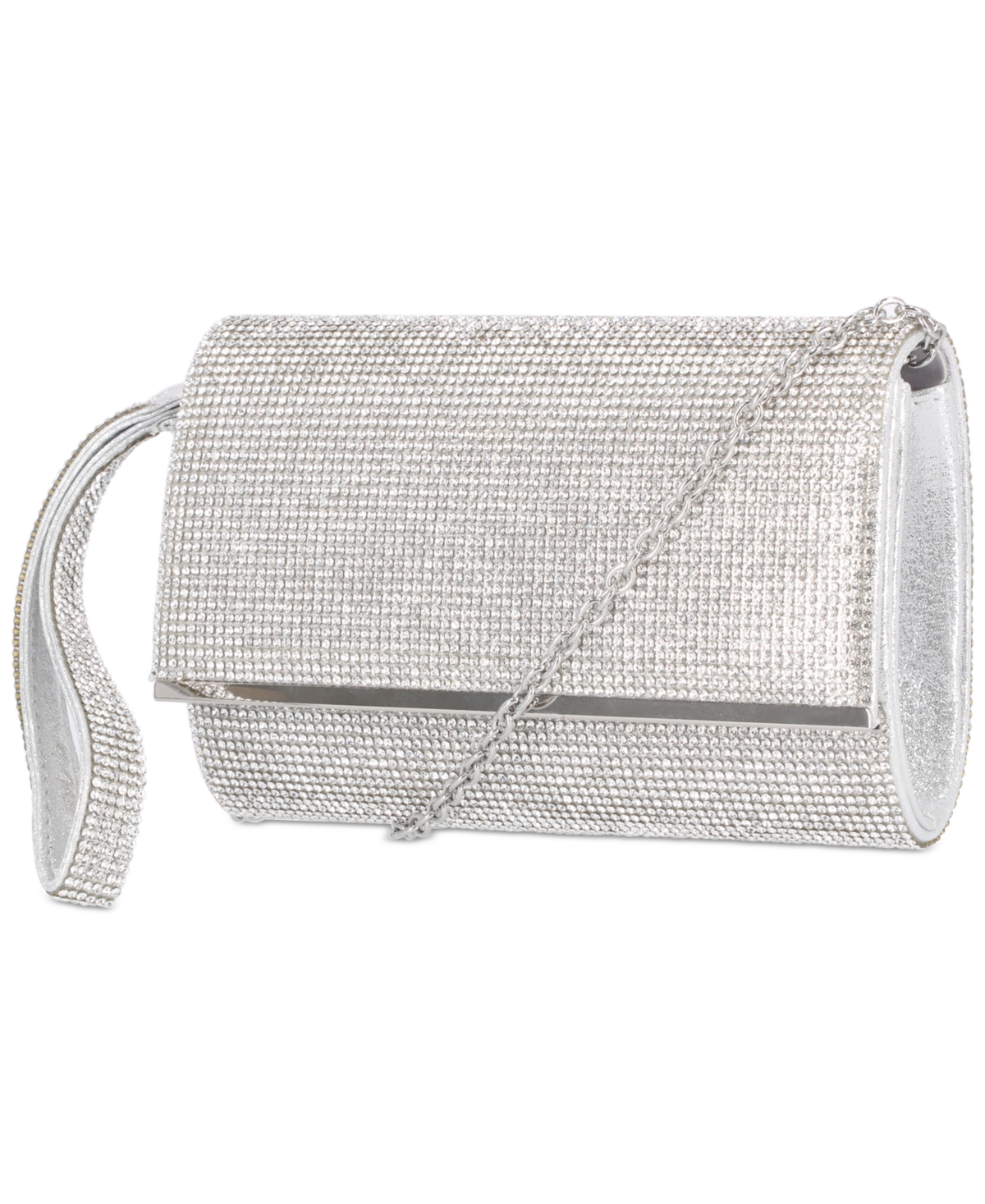 Macy's silver clutch purse sales