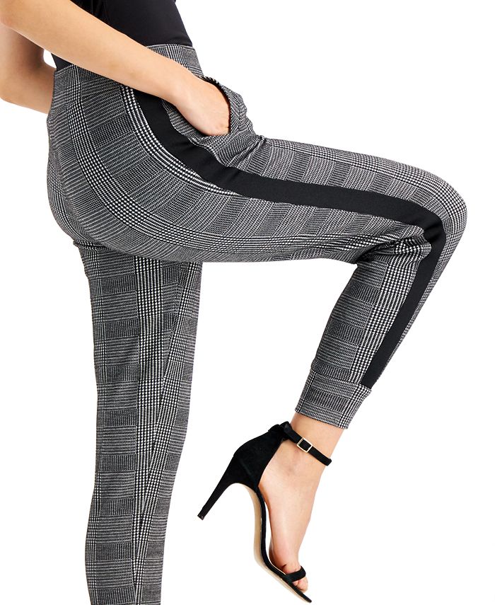 Anne Klein Pull-On Plaid Slim-Fit Ankle Pants - Macy's