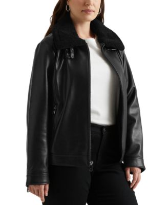 ralph lauren plus size leather jacket