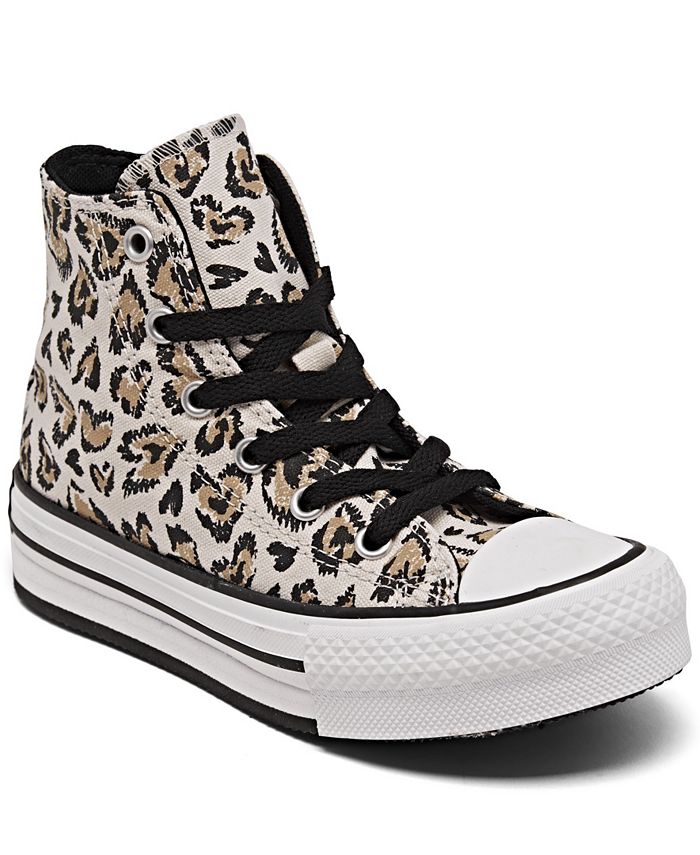 Big Girls Chuck Taylor All Star Lift Platform Leopard Casual Sneakers from Finish Line