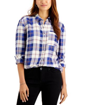 long plaid boyfriend shirt