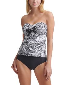 Printed Tankini Top & High-Waist Bikini Bottoms