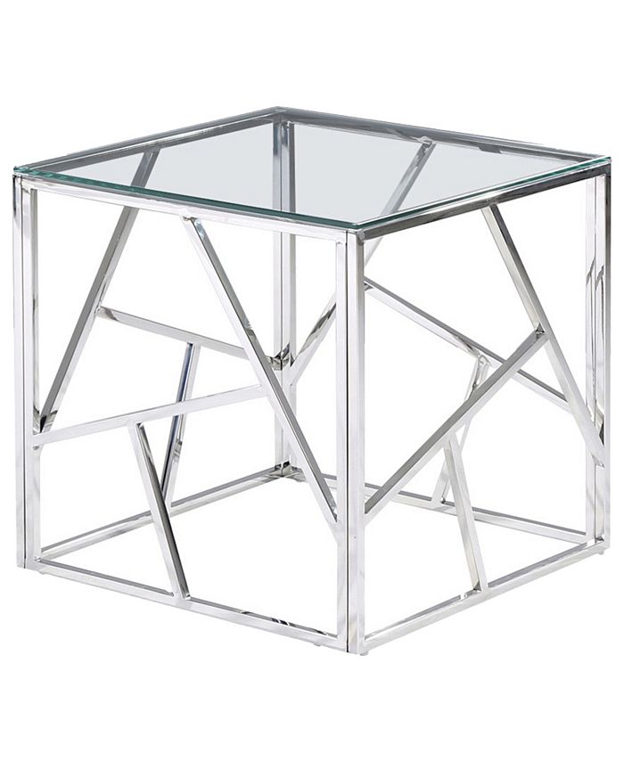 Best Master Furniture Stainless Steel Living Room End Table