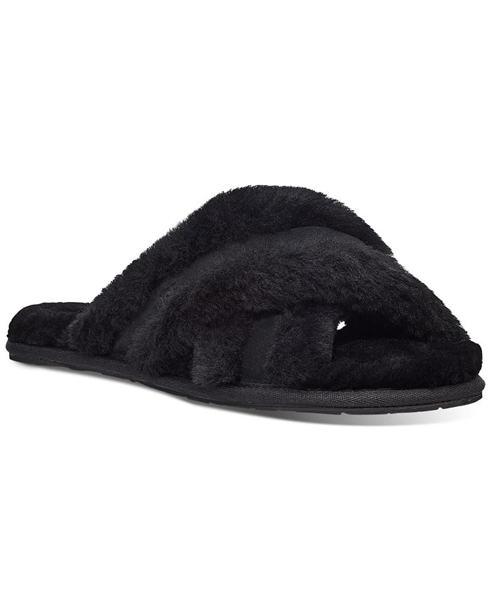 DL Fluffy Womens House Slippers Cross Band
