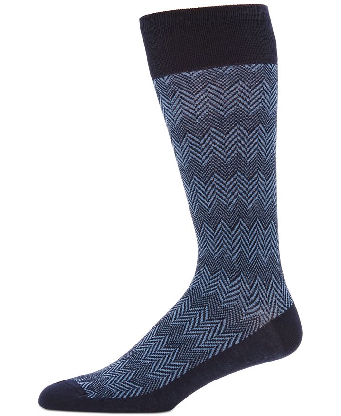 Perry Ellis Portfolio Men's Herringbone MoistureWicking Dress Socks