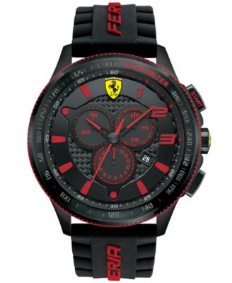 Ferrari - Men's Chronograph Scuderia Black Silicone Strap Watch 48mm 830138