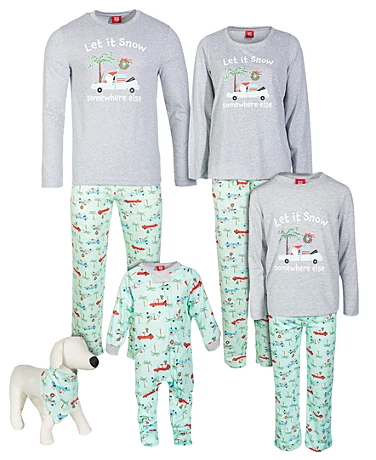 Let it snow somewhere else Tropical matching Family Pajama sets