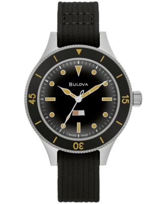 Bulova - Men's Automatic MIL-SHIPS-W-2181 Black Strap Watch 41mm - Limited Edition