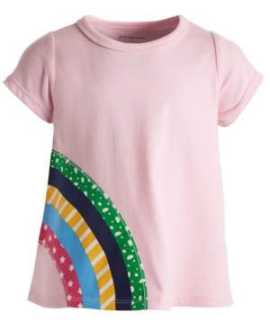 First Impressions Kids' Toddler Girls Rainbow Collage Cotton T-shirt, Created For Macy's In Angora Pink