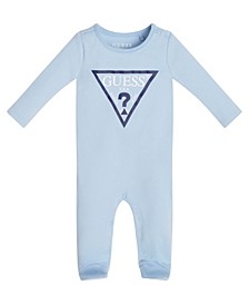 Baby Boys and Girls Printed Logo Long Sleeve Footie Coverall