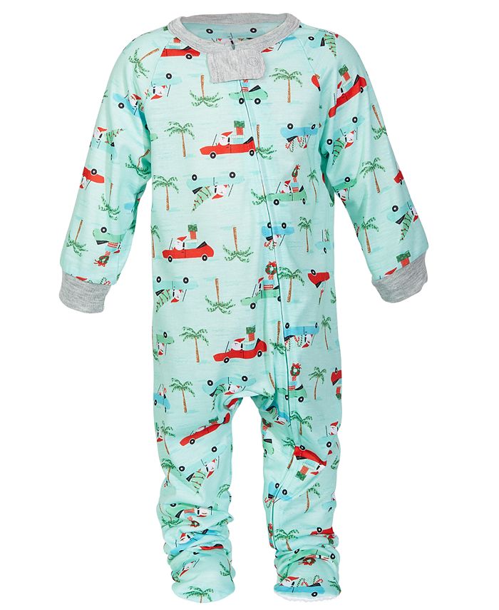 Family Pajamas Matching Baby Tropical Santa Printed Footed Family ...