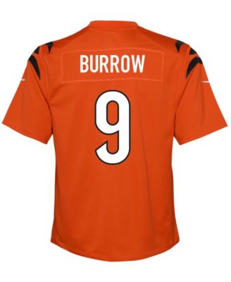 Big Boys and Girls Joe Burrow Cincinnati Bengals Game Jersey