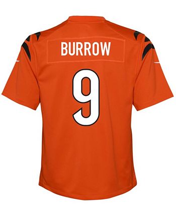 Youth Nike Joe Burrow Orange Cincinnati Bengals Alternate Game Jersey