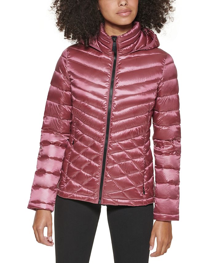 Calvin Klein Women's Hooded Packable Shine Down Puffer Coat, Created ...