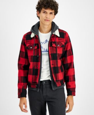 plaid trucker jacket mens