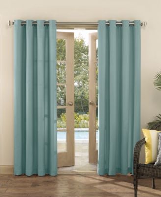 108&#34;x54&#34; Sailor Indoor/Outdoor UV Protectant Room Darkening Grommet Curtain Panel Soft Teal - Sun Zero