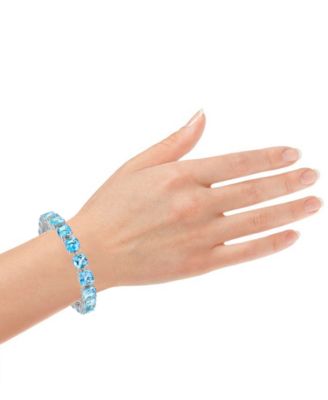 Blue Topaz Cushion Tennis Bracelet (47 ct. t.w.) in Sterling Silver (Also in Amethyst & Citrine)