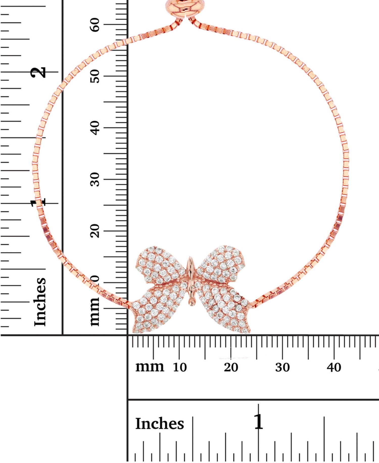 Cubic Zirconia Pav&eacute; Butterfly Bolo Bracelet